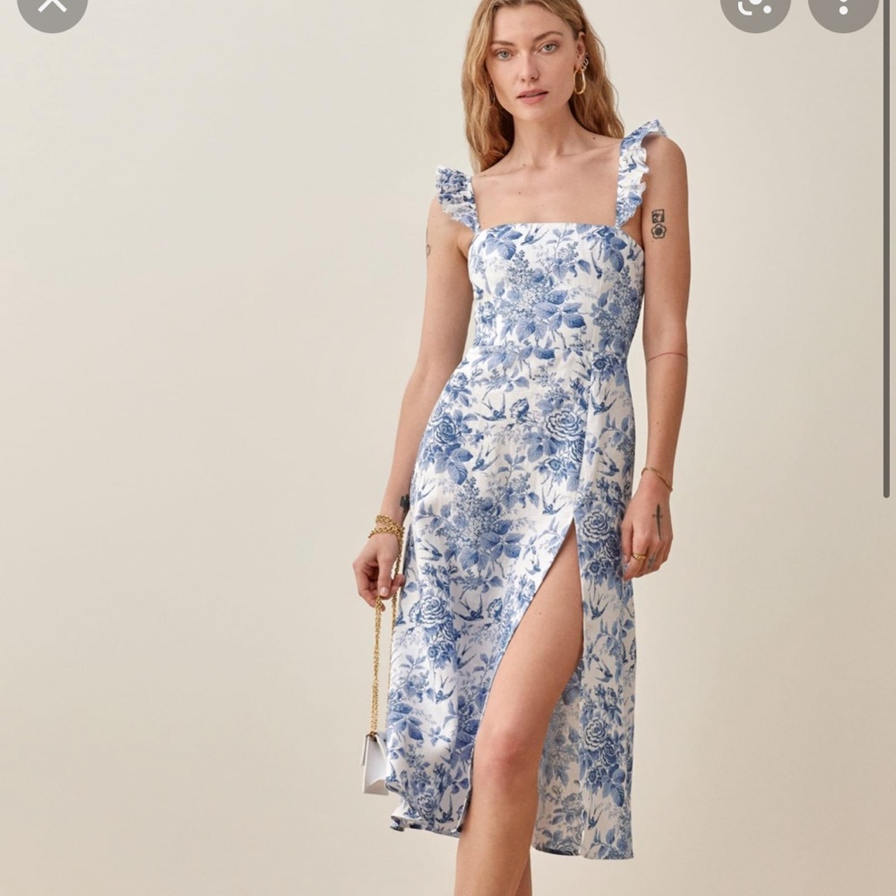 Reformation Spaulding Linen Dress Size 4